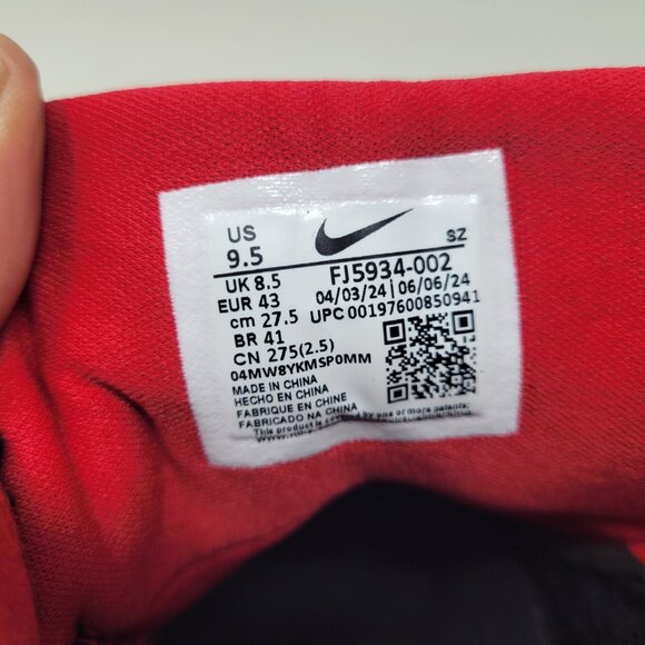 Nike Air Jordan 9 Retro Golf Shoes Men's 9.5 Black Charcoal/True Red FJ5934-002 - Picture 9 of 9